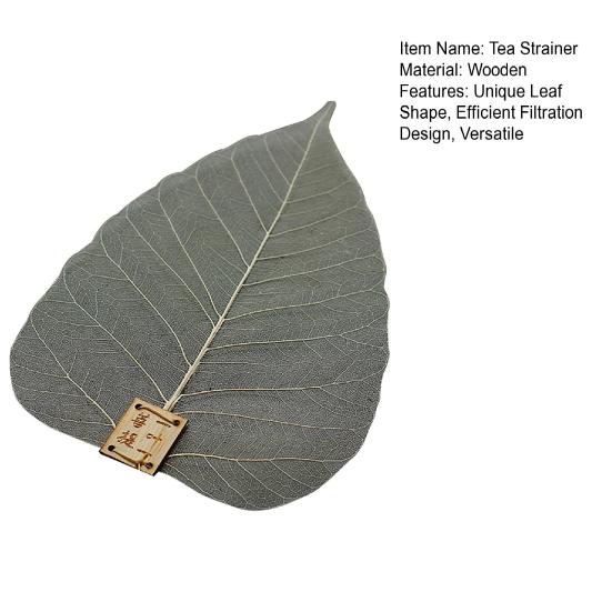 Leaf Shape Tea Strainer Wooden Leaf Tea Separator Bookmark Tea Filter Reusable Tea Infuser for Loose Leaf Tea Coffee
