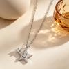 Smiling Star Moon Necklace Rhinestone Star Pendant Necklace Cute Moon Necklace for Women Daily Wear Dating