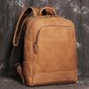 Retro Men'S Leather Backpack Women'S Crazy Horse Leather Travel Backpack Large Capacity Cowhide Computer Bag