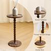 Round Side Table, Small Drink Table for Small Spaces, Modern Accent Nightstand with Solid Wood Leg for Living Room