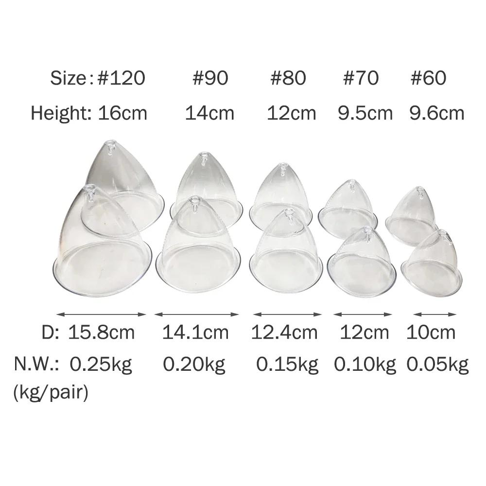 Vacuum Breast Lifting Cups Kit 5 pairs Big Size Vacuum Nozzle Back Arm Body Massage Cupping Tool Hip Lift Up Device Replacement