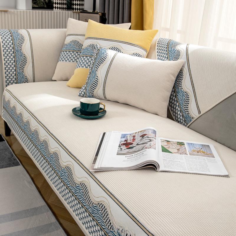 

Универсальный современный простой нескользящий чехол для диванной подушки из синели Four Seasons, универсальный универсальный чехол из ткани