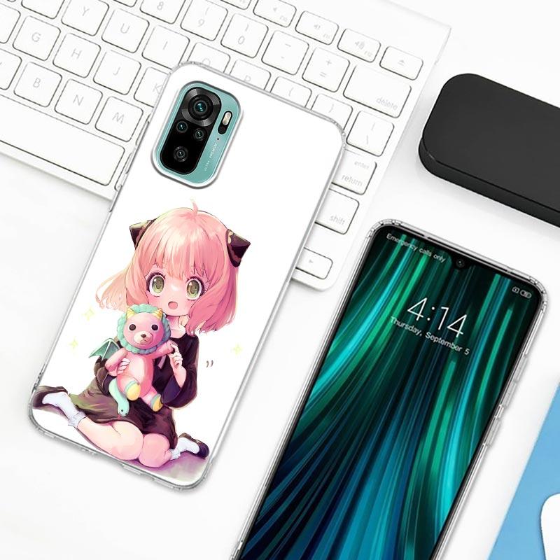 

Чехол для телефона Spy X Family Anya Forger Anime для Xiaomi Redmi Note 9s 8 11 7 9 10 Pro 10s 11s 8Pro K40 с прозрачным чехлом, милые чехлы для девочек Redmi Note 7