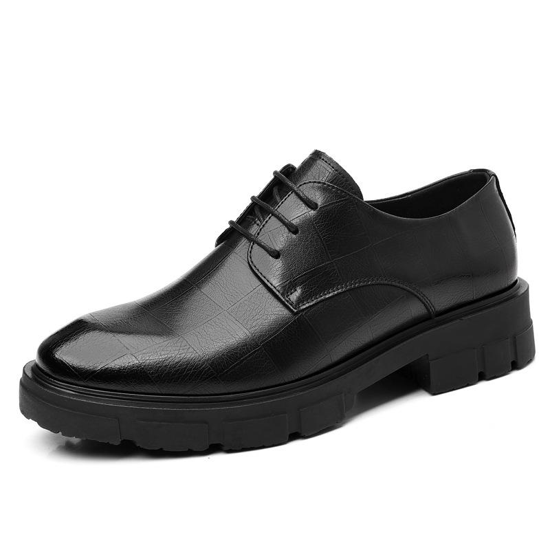 Autumn Leather Shoes Men's New Men's British Style Leather Shoes Brock Carved Business Dress Wedding Shoes