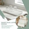 Double Layer Dish Drainer Plastic Dish Drying Rack Draining Board Drain Tray  Office/Home