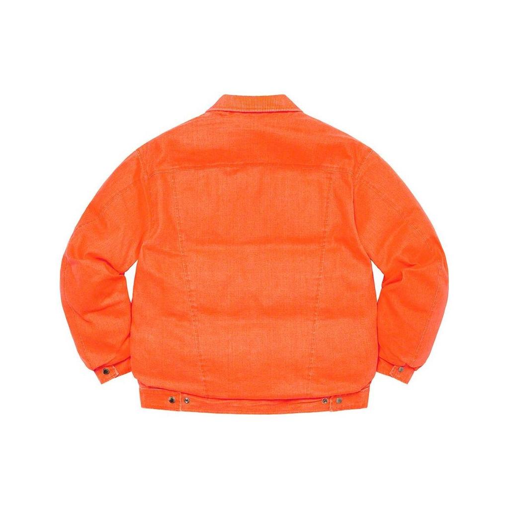 Supreme x Schott Canvas Down Trucker Jacket 'Orange Olive Green' Men's SUP-FW22-787