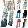 Pantaloni da Donna Estivi Ampi a Vita Alta con Stampa Pantaloni Casual
