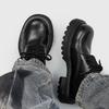 Men's Derby Thick soled Leather Shoes Minimalist British casual style Party Business Office High quality shoes Black Versatile