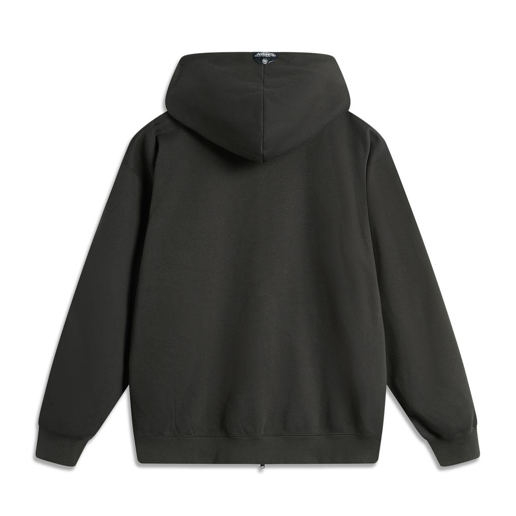Li Ning Badfive Loose Comfortable Fleece Versatile Cardigan Hoodie Men Hoodies Dark-Gray AWDU511-2