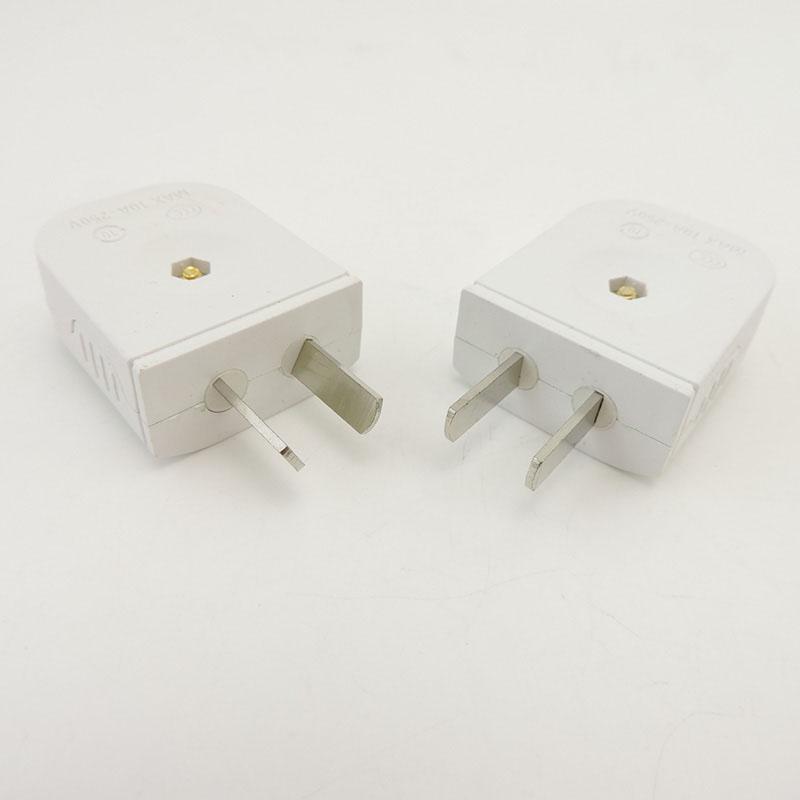 5pcs US AU Plug 2 Flat Pin DIY Replacement Rewireable Wall Power Plug Adapter AC 100V 220v 250V 10A White Color
