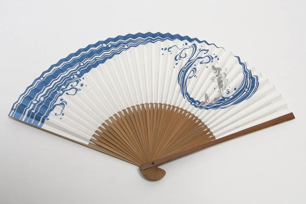 Faltbarer Kyoto-Handwerker mit Fächer in Papierbox [Hasegawa] Herrenfächer, Gefertigt, Etui, (Karpfen Design)