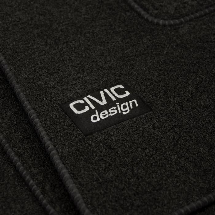 Tapis de sol - Honda - Civic 3-5D - Velours noir - 4 pièces - Antidérapant - Sur mesure