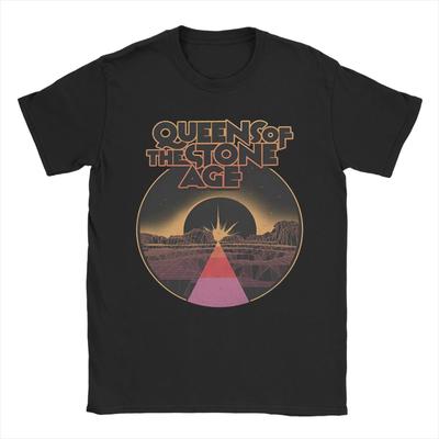 Vintage Rock Band Vintage Queens of The Stone Age Music Band T-Shirts Men Crewneck Cotton T Shi
