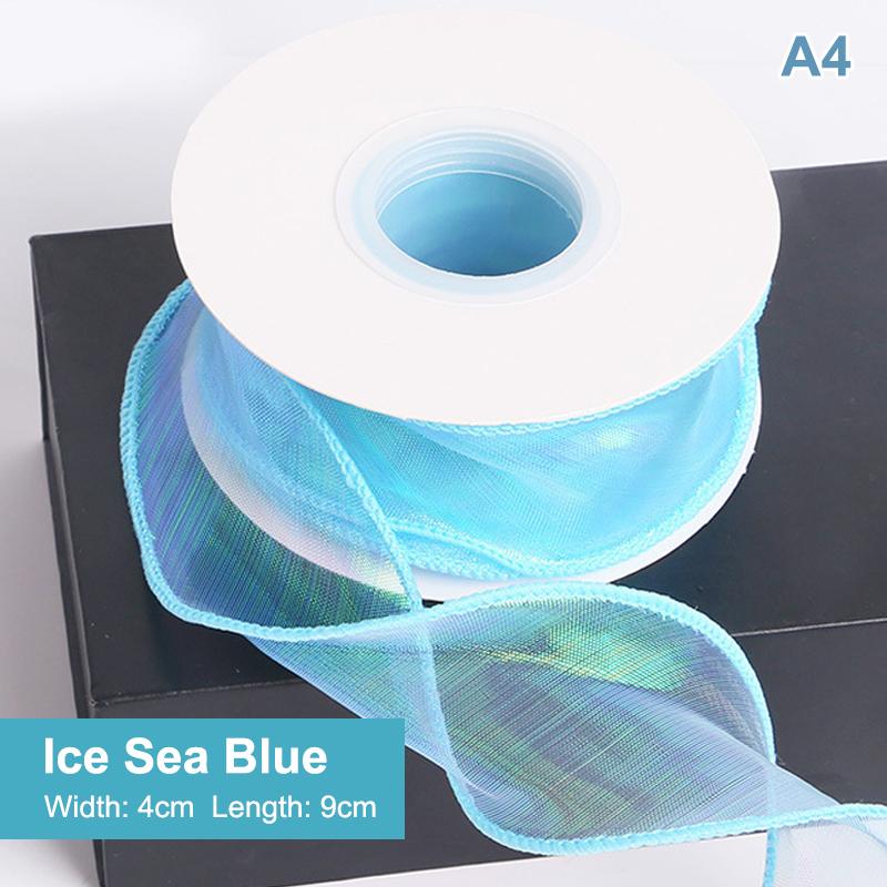 Fishtail Organza Ribbon 4Cm Reflective Iridescent Wavy Edge Ribbon For For Flower Bouquet Gifts Packaging Wedding Decorations