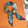 Summer Luxury Brand Jungle Print Silk Scarf Hair Band Ribbon Tie Bag Small Scarves Vintage Satin Ribbon Decorate Accessories