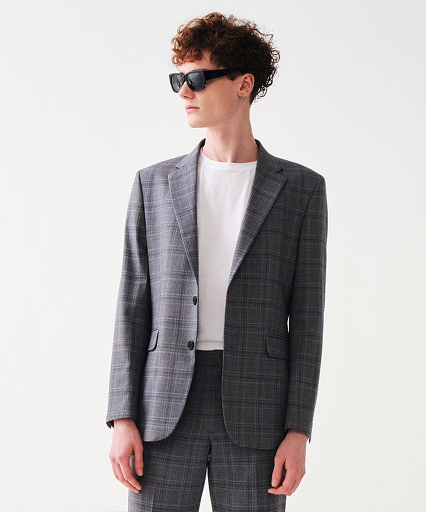 Stco Extra Fine Wool 60 Check Suit Setup Gray (Classic Fit)_Ssjua53Set