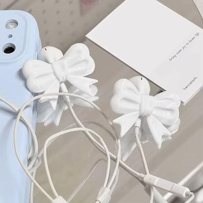 Snap-On Design Earphone Charms Buckle Style Headphone Decor Clips Gifts Bow Headphone Charms