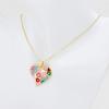 Collar con Colgante de Corazón de Esmalte de Cobre Bohemio para Mujer