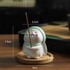 Cute Rabbit Ceramic Incense Holder Incense Stick Burner Bamboo Tray Home Decor Aromatherapy Ornament for Yoga Room Desk Gift