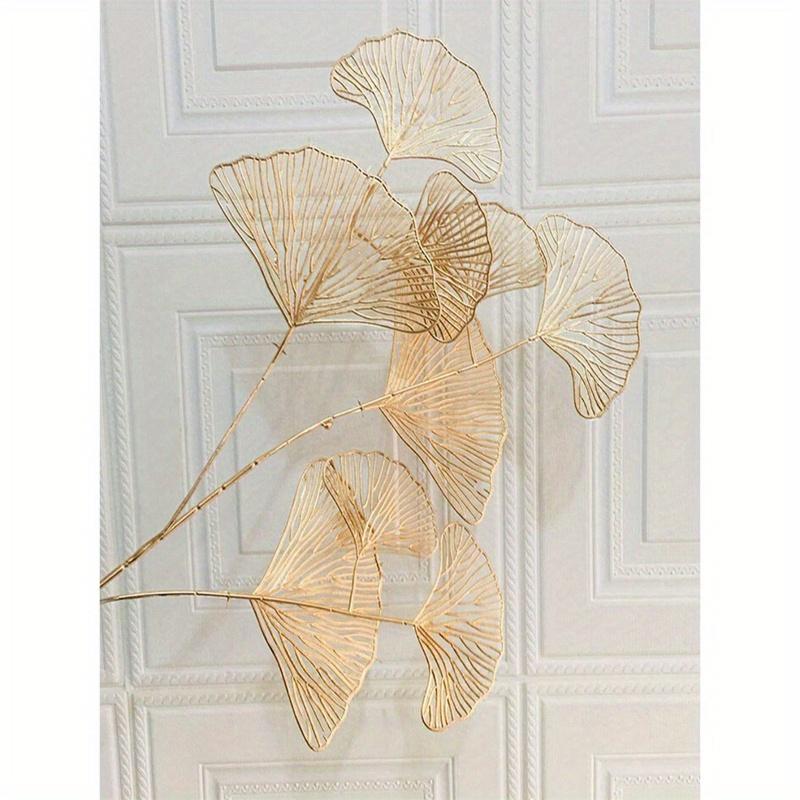 1 Golden Apricot Leaf Artificial Plant for Weddings, Parties and Home Decor - Realistic Simulation of Ginkgo Biloba for Indoor Table Center
