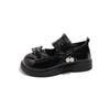 Korean-style shiny leather girls' shoes with double bows, princess shoes for autumn2026New style women's loafers, versatile and stylish
