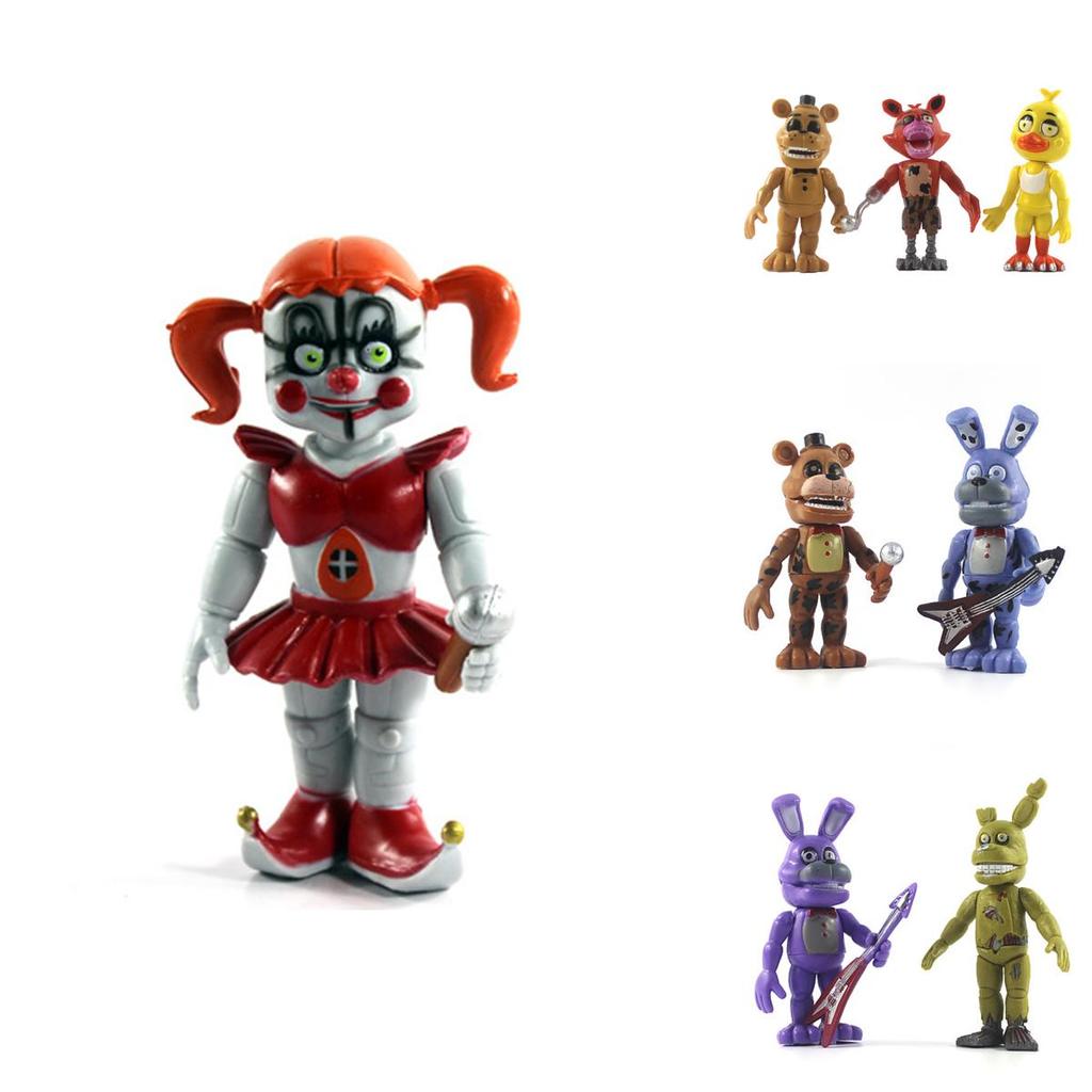 Rozkošná 6dílná sada mini figurek Fnaf Five Nights At Freddy's pro zdobení dortů a jako dárky