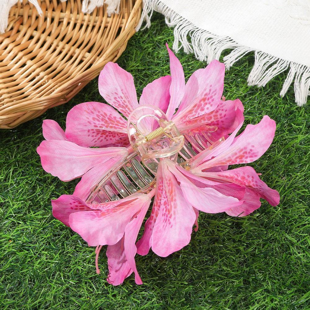 Vivid Women Shark Hairpin Comfortable To Wear Artificial Floral Headwear Styling Hair Crab Dating