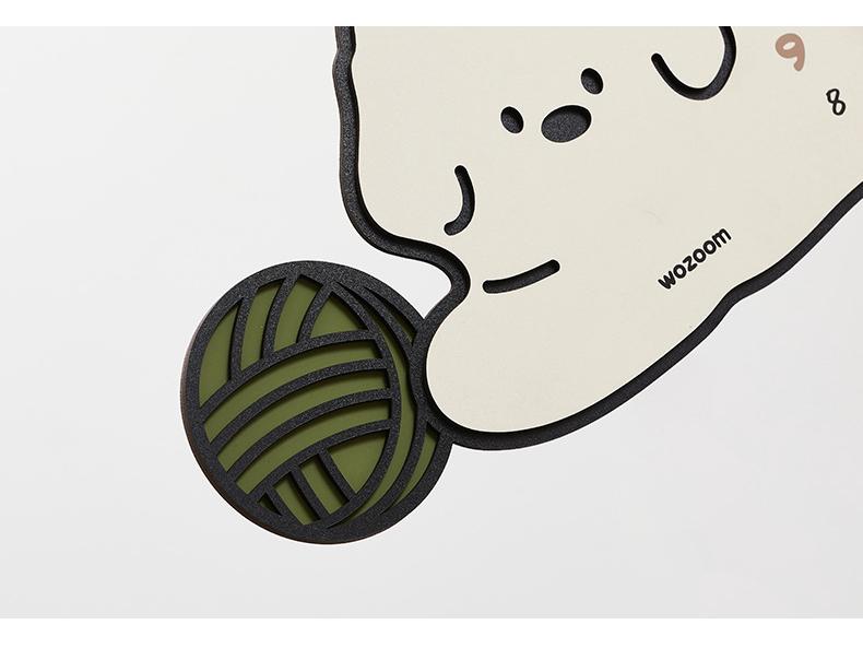 Wozoom Cute Dog Creative Wall Clock for Living Room or Dining Room