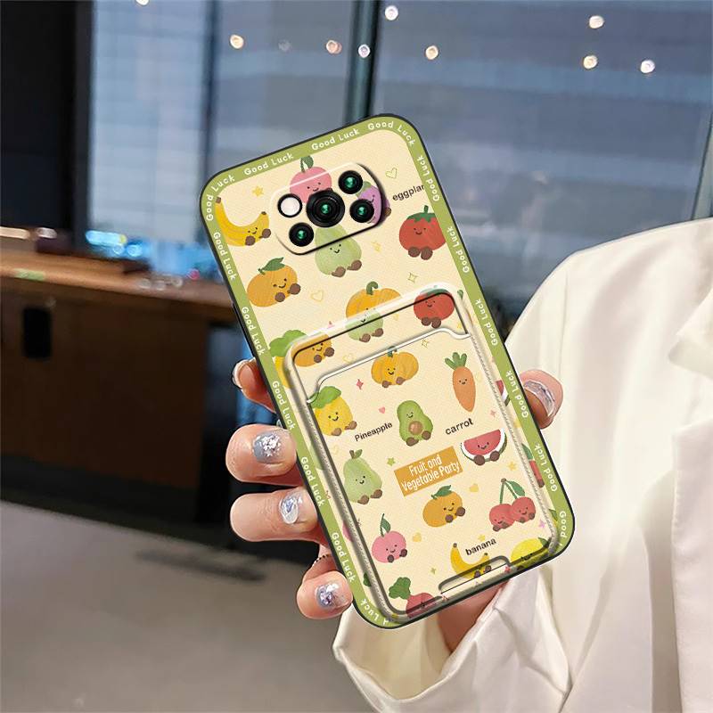 Card Bag Shockproof Phone Case For Xiaomi Poco X3 NFC/X3 Pro Waterproof Full Wrap Dirt-resistant Anti-dust Silicone Cute