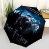1pc Harry Potter and the Deathly Hallows Automatic Folding Umbrella - Compact 8-Rib Design, Durable Plastic & Iron1177L