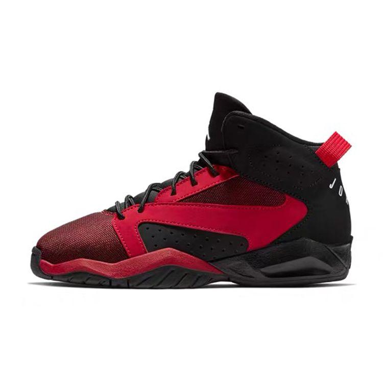 Jordan Lift Off Retro Cushioning Durable Mid-Top Kids Basketball Shoes Kids Basketball Shoes Black Red AV1243-002
