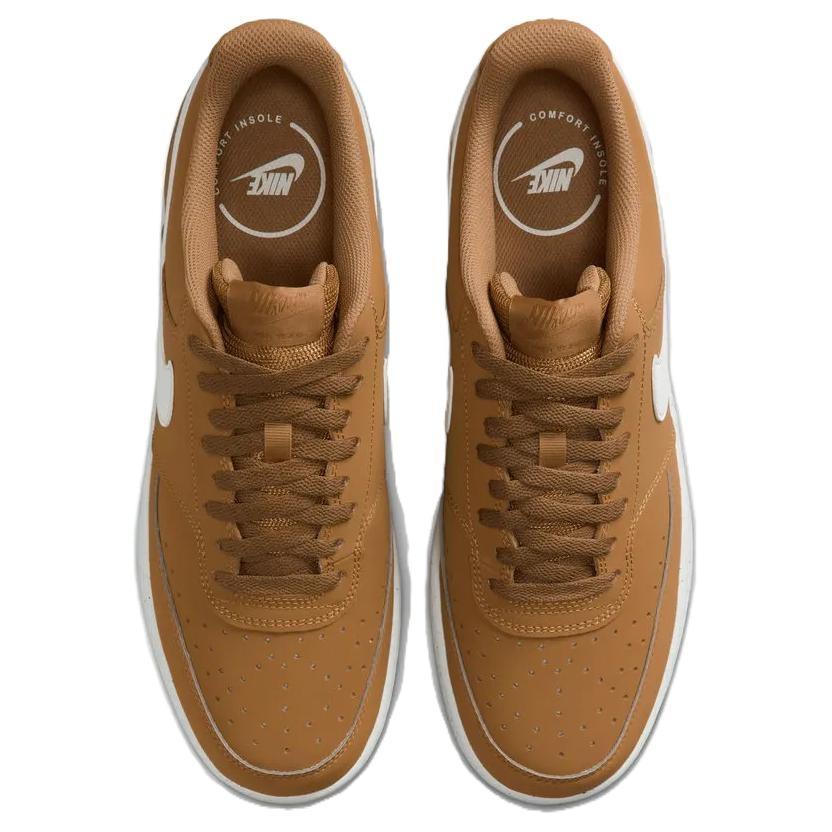 Nike Court Vision Leather Breathable Low Top Skateboard Shoes Men's Brown HV8139-700