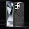 High Quality Leather Holder Electroplate Phone Case for Samsung Galaxy S25 S24 S23 Ultra S24 S23 Plus Bracket Magnetic Cover