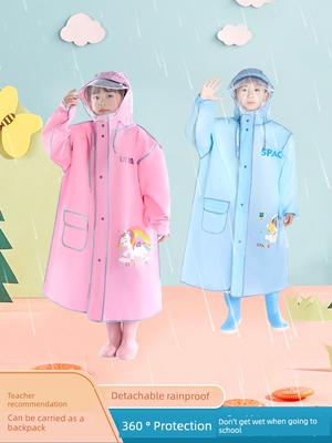 Children's Raincoat for Primary and Secondary School Students, Toddlers, Boys and Girls, Long Loose Cartoon Pattern Raincoat