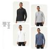 Herren Quick-Dry Stehkragen Langarm Elastisches Fitness-Shirt