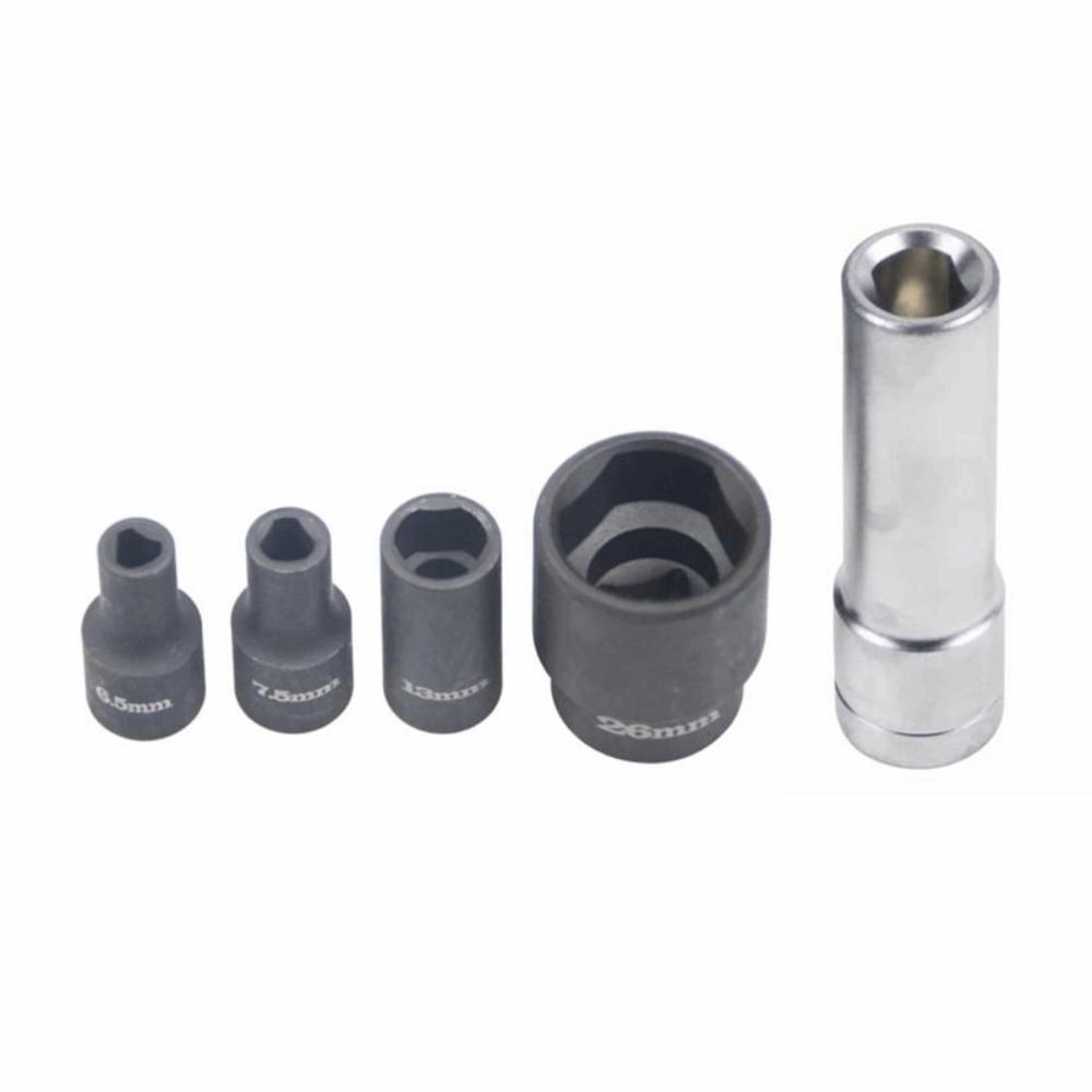 5PCS Carbon Steel Fuel Injection Pump Socket Set Fuel Temperature Sensor Remover Auto Repair Shops