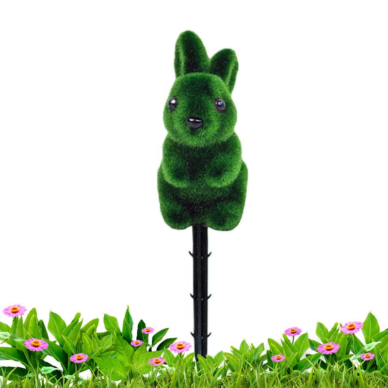 Easter Foam Rabbit Topiary Artificial Bunny-Shaped Topiary Tree Pot Fake Plant Easter Spring Theme Animal Sign Decor