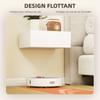 Set of 2 Wall-Mounted Nightstands, Sliding Drawer, 40x30x15 cm, White
