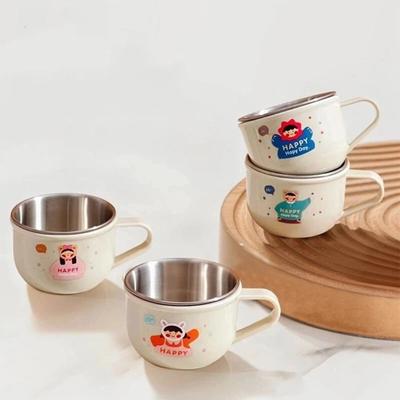  Mini Cute 304 Stainless Steel Cup With Handle Kids Trainning Drinking Cup Anti Scalding Durable Tea Milk Coffee Mug
