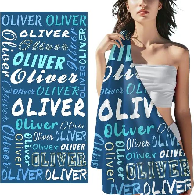 Name Customization Beach Towel  Name Microfiber Style Beach Towel Cushion Letter Bath Towel Beach Towel Print