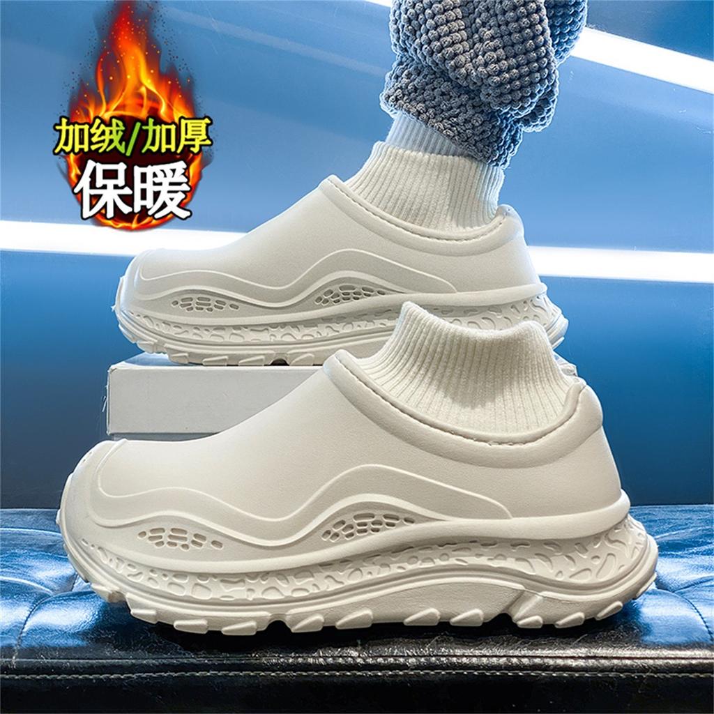 Cotton slippers, winter fleece, thickened sock covers, cotton shoes, indoor home thick-soled non-slip warm bag heel slippers