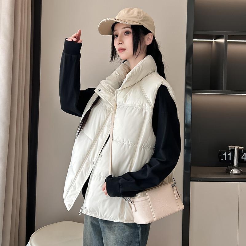 Cotton Clothes Women's New Vest Women's Fashion Short Stand-up Collar Down Cotton Autumn Thermal Vest Vest Vest