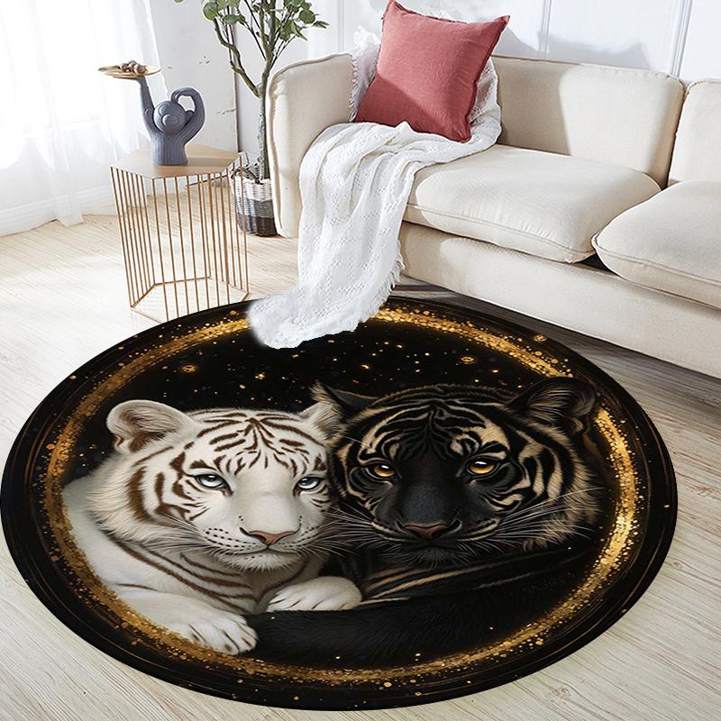 Cartoon Print Round Area Rug,Carpet Rug for Living Room Bedroom Sofa Playroom Decor,Non-slip Floor Mat