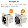 Xiatiaosann XLR 3-Pin Socket Audio Adapter Connector, XLR 3-Pin Male Plug Socket Panel Mount Adapter & XLR 3-Pin Female Plug Socket Panel Mount Adapte