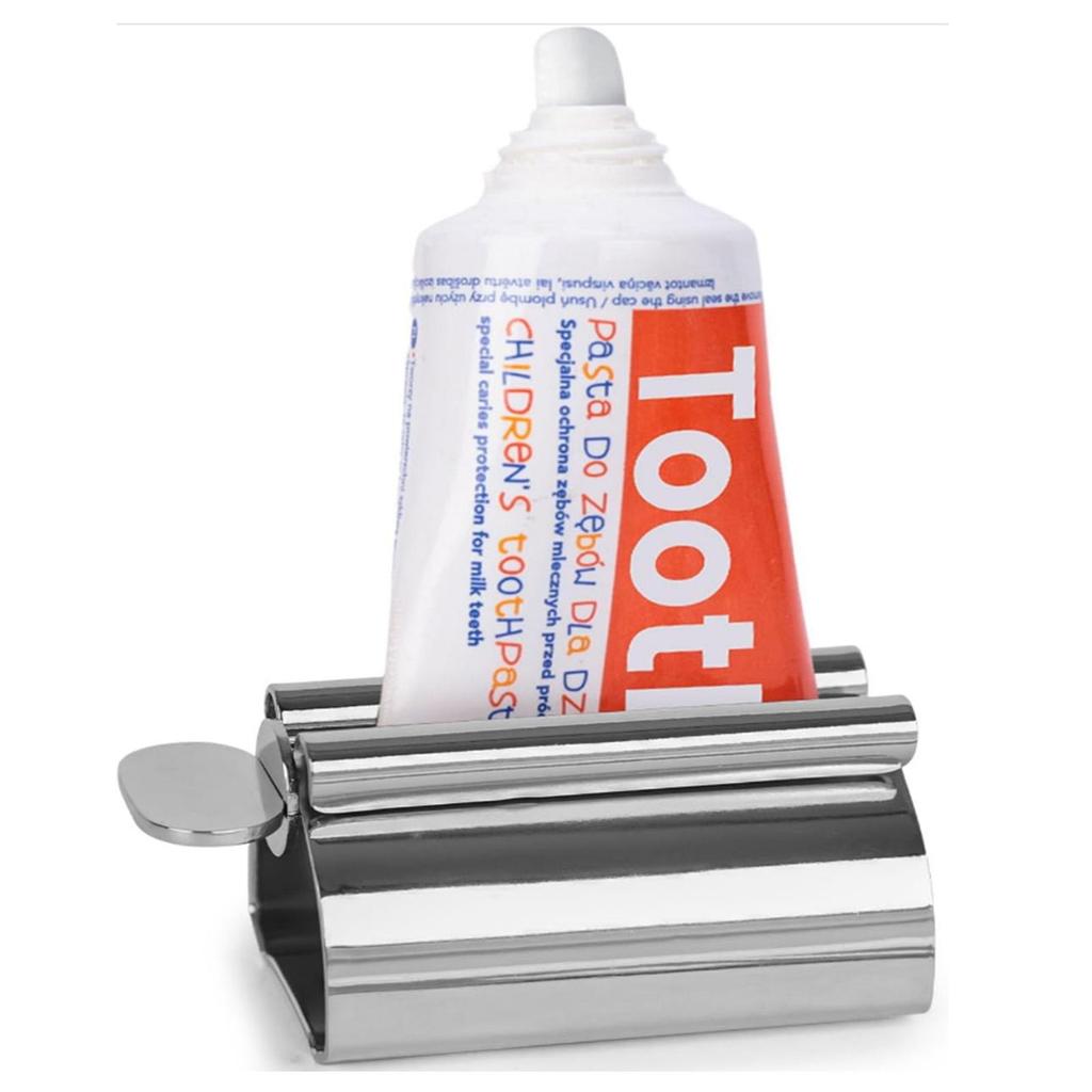 Toothpaste Tube Squeezer Dispenser, 2PCS Toothpaste Roller Squeezer Tool Metal Tooth Paste Holder for Bathroom, Silver