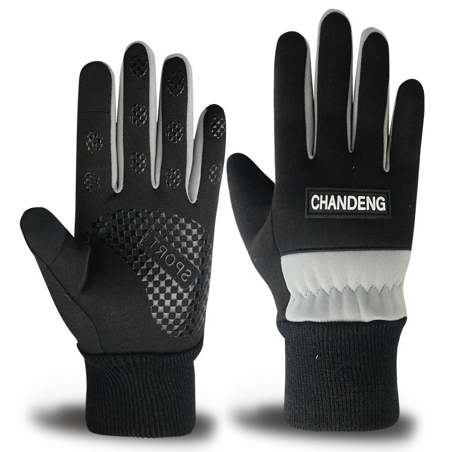 

Женские перчатки с сенсорным экраном осенне-зимние теплые перчатки флис утолщенные холодостойкие корейская версия вождение силиконовый дизайн для верховой езды average size чёрный