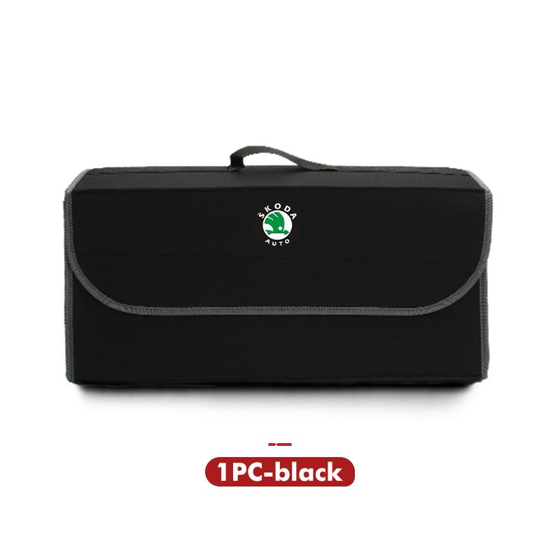 For Skoda Car Logo Trunk Storage Box Large Capacity Tool Organiser Bag Accessories S Kodiaq Octavia 2 3 Yeti Karoq Rapid Fabia