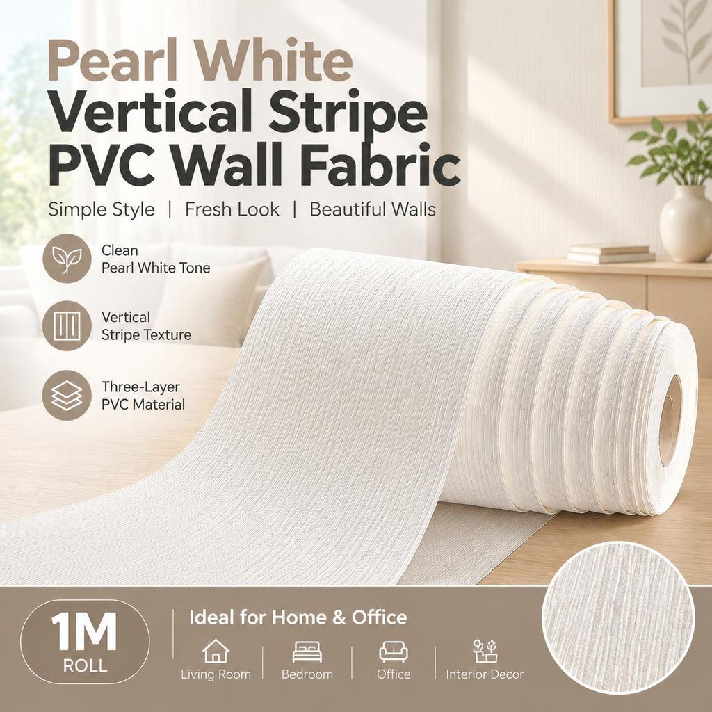 New Chinese Style Vertical Stripe Wall Fabric, PVC Material, Premium Grade