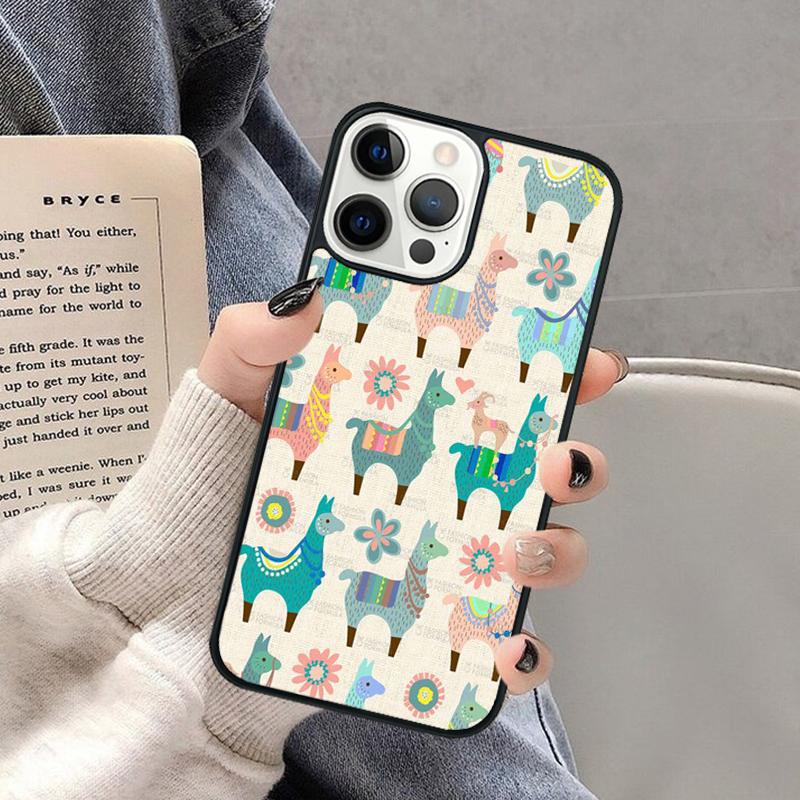 Kawaii Cute Llama Alpaca Phone Case for iPhone 17 Air 16 16e 15 Plus for Apple 13 11 12 14 Pro Max Cover coque Shell