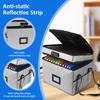 2-Layer Fireproof Document Box Large Capacity Documents Storage Box with Combination Lock Waterproof Fire Safe Box for Valuables